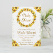 Wasserfarbe Rustikale Sonnenblumen Kinderdusche Einladung (Stehend Vorderseite)