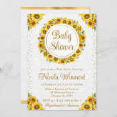 Wasserfarbe Rustikale Sonnenblumen Kinderdusche Einladung (Vorne/Hinten)