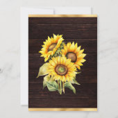 Wasserfarbe Rustikale Sonnenblumen Wreath Geburtst Einladung (Rückseite)
