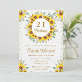 Wasserfarbe Rustikale Sonnenblumen Wreath Geburtst Einladung (Stehend Vorderseite)