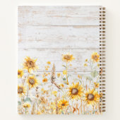 Wasserfarbe Rustikale Sonnenblumenfamilie Notizblock (Rückseite)