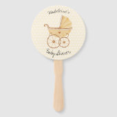 Wasserfarbe Rustikale Stroller Pram Babydusche Fächer (Rückseite)