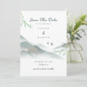 Wasserfarbe Rustikale Vegetation Save the Date Einladung (Stehend Vorderseite)