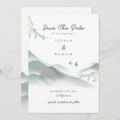 Wasserfarbe Rustikale Vegetation Save the Date Einladung (Vorne/Hinten)