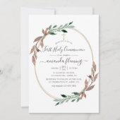 Wasserfarbe Rustikale Vegetation Winter Heilige Ko Einladung (Vorderseite)