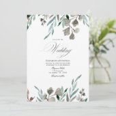 Wasserfarbe Rustikale Vegetation Winterhochzeit Einladung (Stehend Vorderseite)
