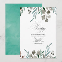 Wasserfarbe Rustikale Vegetation Winterhochzeit