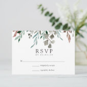 Wasserfarbe Rustikale Vegetation Winterhochzeit RSVP Karte (Stehend Vorderseite)