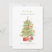 Wasserfarbe Rustikale Weihnachtsbaum Weihnachtsbau Einladung (Vorderseite)