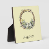 Wasserfarbe Rustikale Weinrebe & Eiern Ostern Fotoplatte (Vorderseite)