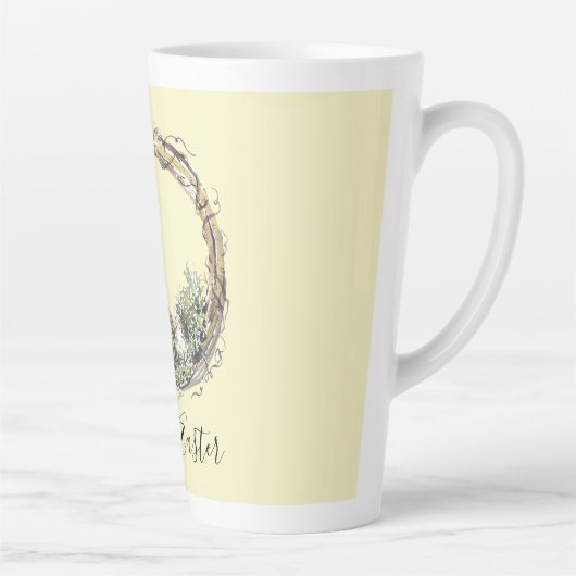 Wasserfarbe Rustikale Weinrebe & Eiern Ostern Milchtasse (Rechts)