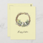 Wasserfarbe Rustikale Weinrebe & Eiern Ostern Postkarte (Vorne/Hinten)