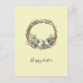 Wasserfarbe Rustikale Weinrebe & Eiern Ostern Postkarte (Vorderseite)