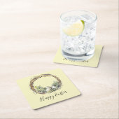 Wasserfarbe Rustikale Weinrebe & Eiern Ostern Rechteckiger Pappuntersetzer (Vor Ort)