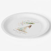 Wasserfarbe Rustikale Wildblume Brautparty Pappteller (Schrägansicht)