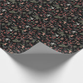 Wasserfarbe Rustikale Winter Pflanze Nahtloses Mus Geschenkpapier (Ecke)