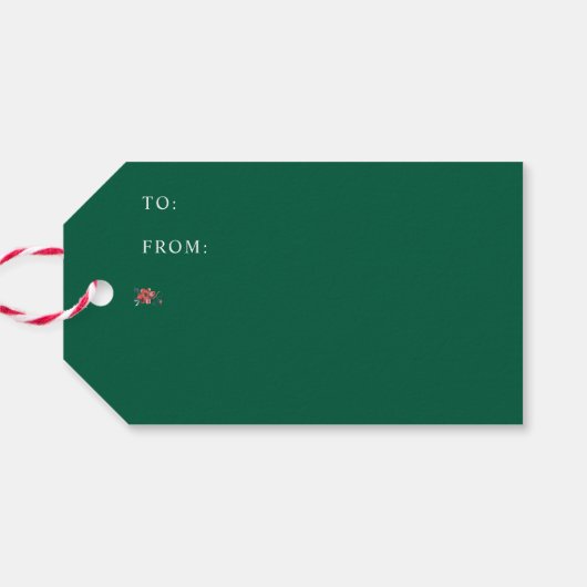 Wasserfarbe Rustikale Winterlandschaft mit roten B Geschenkanhänger (Rückseite Horizontal)