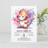 Wasserfarbe Rustikaler Affe Geburtstag Einladung (Stehend Vorderseite)