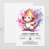 Wasserfarbe Rustikaler Affe Geburtstag Einladung (Vorne/Hinten)