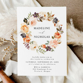 Wasserfarbe Rustikaler Fall Blumenregen Einladung