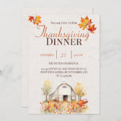 Wasserfarbe Rustikaler Fall Erntedank Einladung (Vorne/Hinten)