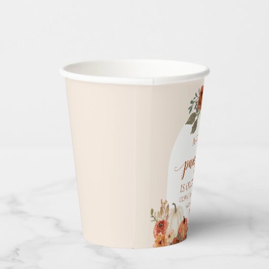 Wasserfarbe Rustikaler Fall Kleine Pumpkin Baby Du Pappbecher (Rechts)