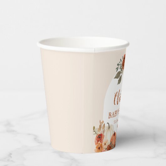 Wasserfarbe Rustikaler Fall Kleine Pumpkin Baby Du Pappbecher (Rechts)