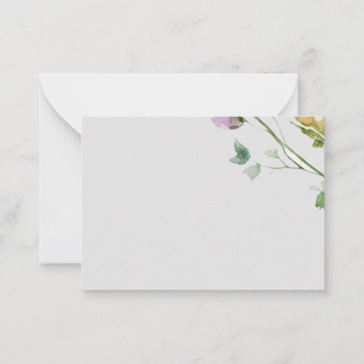 Wasserfarbe Rustikaler Garten Rose Danke Mitteilungskarte (Rückseite)