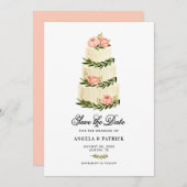 Wasserfarbe Rustikaler gestufter Kuchen Save The Date (Vorne/Hinten)