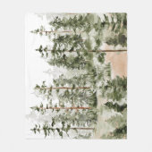 Wasserfarbe Rustikaler Grünwald Fleecedecke (Vorderseite)