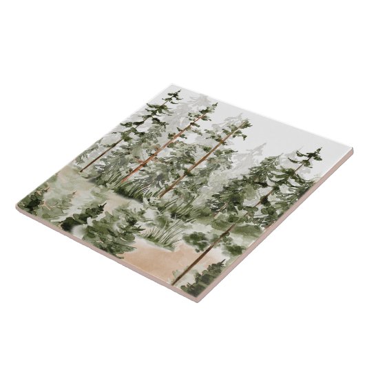 Wasserfarbe Rustikaler Grünwald Fliese (Seite)