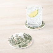 Wasserfarbe Rustikaler Grünwald Getränkeuntersetzer (Seite)