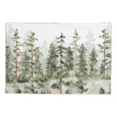 Wasserfarbe Rustikaler Grünwald Kissenbezug (Rückseite)