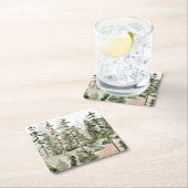 Wasserfarbe Rustikaler Grünwald Rechteckiger Pappuntersetzer (Vor Ort)