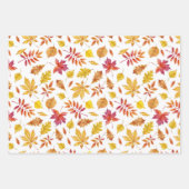 Wasserfarbe Rustikaler Herbst Blättermuster Geschenkpapier Set (Vorderseite)