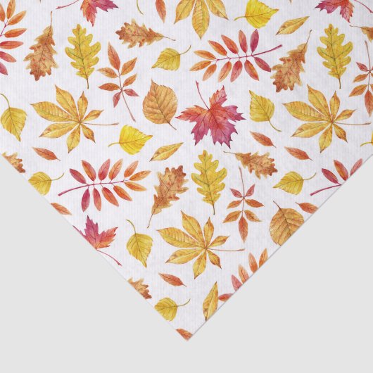 Wasserfarbe Rustikaler Herbst Blättermuster Seidenpapier (Ausschnitt)