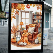 Wasserfarbe Rustikaler Herbst Lesen Nook Poster