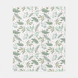 Wasserfarbe Rustikaler Pinienwald Berry Garland Fleecedecke