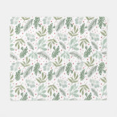 Wasserfarbe Rustikaler Pinienwald Berry Garland Fleecedecke (Vorderseite (Horizontal))