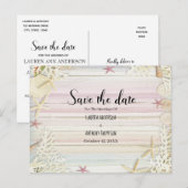 Wasserfarbe Rustikaler Strand Hochzeit Save the Da Postkarte (Vorne/Hinten)