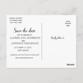 Wasserfarbe Rustikaler Strand Hochzeit Save the Da Postkarte (Rückseite)