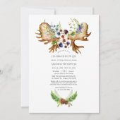 Wasserfarbe Rustikaler Wald Feier zum Foto des Leb Einladung (Vorderseite)