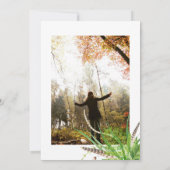 Wasserfarbe Rustikaler Wald Feier zum Foto des Leb Einladung (Rückseite)