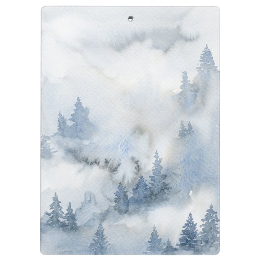 Wasserfarbe Rustikaler Wald Personalisierter Name Klemmbrett (Rückseite)