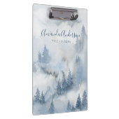 Wasserfarbe Rustikaler Wald Personalisierter Name Klemmbrett (Rechts)