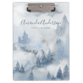 Wasserfarbe Rustikaler Wald Personalisierter Name Klemmbrett (Vorderseite)