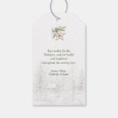 Wasserfarbe Rustikaler Weihnachtsbaum Geschenkanhänger (Rückseite)