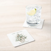 Wasserfarbe Rustikaler Weihnachtsbaum Rechteckiger Pappuntersetzer (Vor Ort)