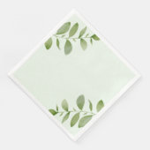 Wasserfarbe Rustikales Blatt Papier Napkin Serviette (Ecke)