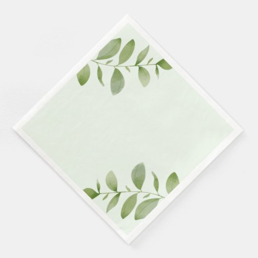 Wasserfarbe Rustikales Blatt Papier Napkin Serviette (Ecke)